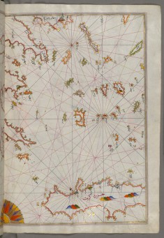 Map of the Cyclades Islands Between the Peloponnese Peninsula and Crete