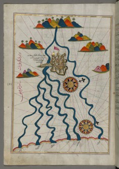 Map of the City of Ferrara with the Six Rivers Flowing into the Gulf of Venice