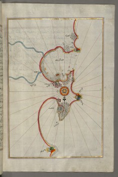 Map of the Eastern Mediterranean Coastline with the Cities of Jaffa and Caesarea