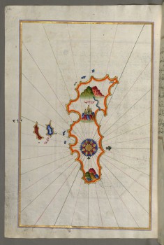 Map of the Island of Anafi, East of Thera