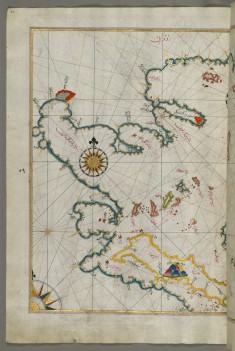 Map of the Coastline of the Western Aegean Sea as Far South as the Island of Euboea