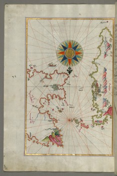 Map of Chios Island Facing Kysos Fortress on the Anatolian Side