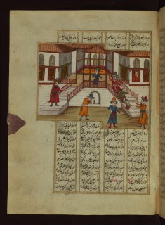 Mahzun, On His Way to Visit the Emir?s Son, Being Thrown Down the Stairs by One of the Courtiers