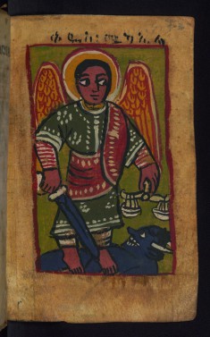 St. Michael standing on the Devil