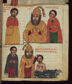 Above: How the Jew went to the residence of the Metropolitan when he was cured; Below: How the Metropolitan baptized the Jew