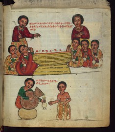 Astaraniqos and his wife Euphemia feeding the poor on the feast day of the Archangel