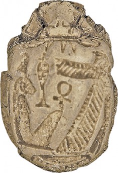 Scarab with the Squatting Goddess Maat