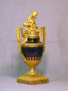 Urn with Ormolu Mounts and Two Putti
