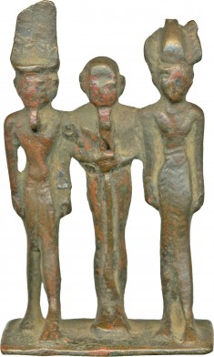 Devine Triad of Amun, Ptah and a Goddess Figure, Probably Hathor
