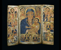 Triptych with Virgin and Child Flanked by Archangels; Scenes from the Life of Christ; Apostles and Saint George and Saint Mercurius
