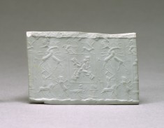 Cylinder Seal with Heroes Surrounded by Hunters and Animals