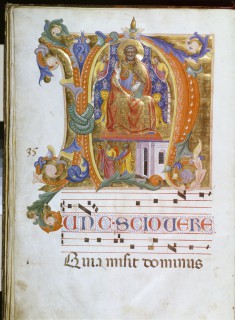 Initial N with Saint Peter Enthroned and the Liberation of Saint Peter