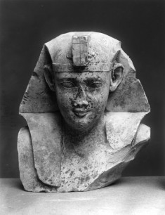 Bust of a King with Unfinished "Uraeus" (Cobra) and Grid