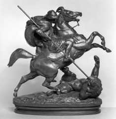 Arab Horseman Killing a Lion