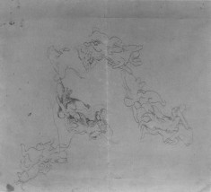 Four Sketches of a Lion Attacking a Horseman