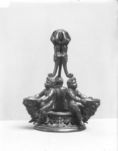 Triple Table Utensil for Salt and Spices with Three Putti