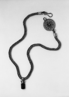 Necklace with Open-Work Disk and Pendant
