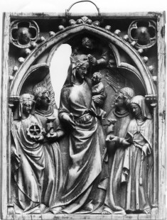 Diptych Leaf with Virgin, Child, Saints and Angels