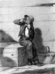Boy Observing an Eclipse