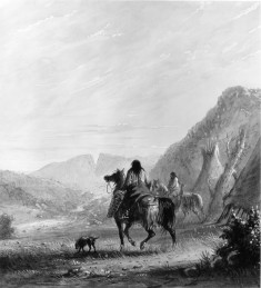 Indian Women on Horseback in the Vicinity of the Cut Rocks