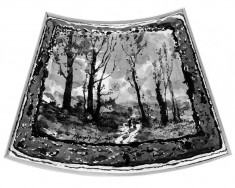 Two Figures Walking in a Wooded Landscape