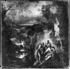 Soldiers in a Landscape with a Waterfall
