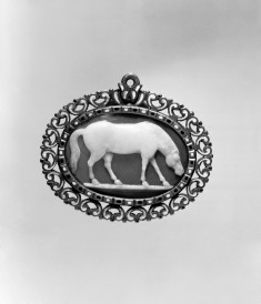 Cameo with Horse Grazing