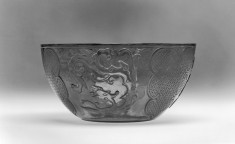 Base for Bowl with Scrolls and Geometric Panels