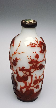 Bottle with Bamboo and Flowers