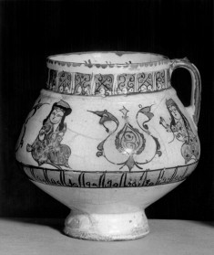 Jug with Four Seated Figures and Arabesques