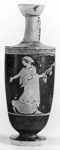 Shoulder Lekythos with Woman and Floral Spray