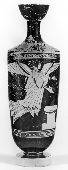Shoulder Lekythos Depicting Nike (?) Pouring from a Patera at an Altar