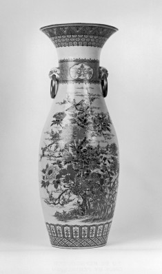 One of a Pair of Vases with Spring and Autumn Floral Sprays