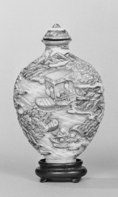 Snuff Bottle with River Landscape