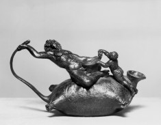 Oil Lamp in the Shape of Silenus Straddling a Wine-Skin