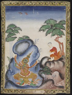 Upagupta Binds Mara to a Mountaintop