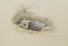 Girl Asleep in the Woods