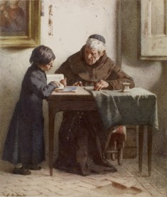 Monk Instructing a Boy Dressed in a Cassock