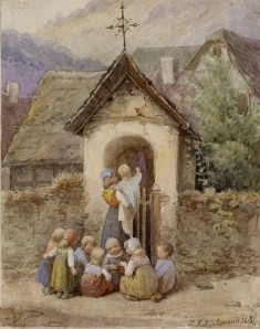 Woman with Baby and Group of Children