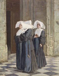 Three Nuns in the Portal of a Church