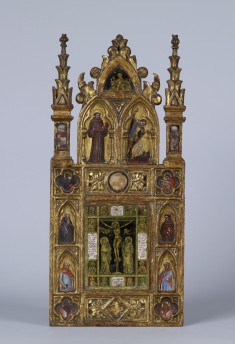 Wing of a Reliquary Diptych with the Crucifixion and Saints