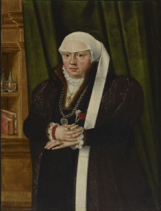 Portrait of a Woman with Pinks