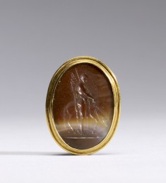 Gem with Intaglio with Bellerophon and Pegasos