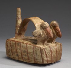 Double-Whistle Vessel with Sea Birds