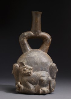 Feline-and-Cactus Stirrup Vessel