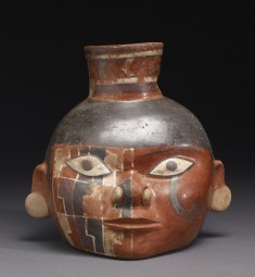 Head Pot with Painted Design