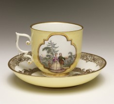 Cup and Saucer with Figures in Middle Eastern Dress
