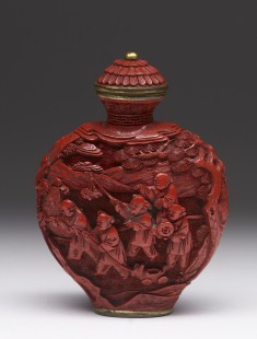Snuff Bottle with Boys in a Landscape