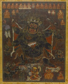 Six-Armed Mahakala with Retinue and Monastic Lineage