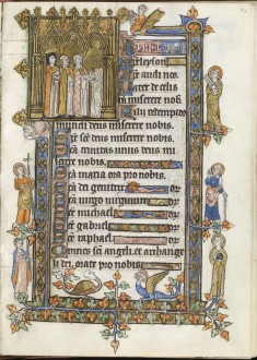 Three Clerics Singing Before a Lectern
